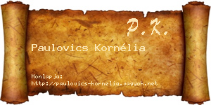 Paulovics Kornélia névjegykártya